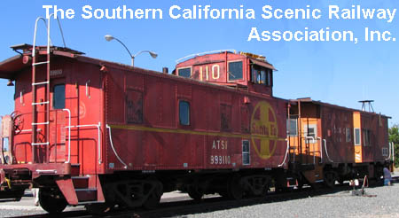 The Southern California Scenic
 Railway Association, Inc. (SCSRA) displays its two vintage cabooses
 at Fullerton Amtrak Station