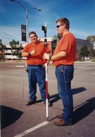 Dan and Jeff are eager to help Mitch survey. Dan, well, 
he's a little too eager